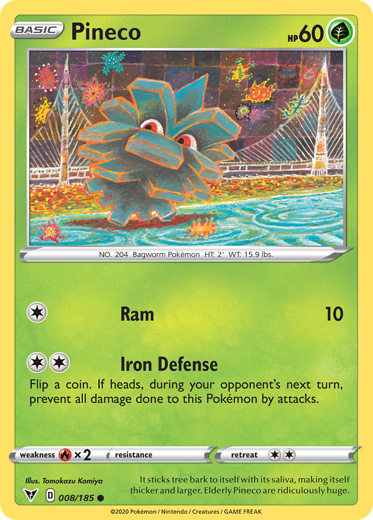 Pineco 008/185 Common Vivid Voltage Pokemon Reverse Holo