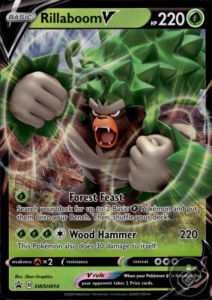 Rillaboom V SWSH014 Holo Promo Sword & Shield Promo Pokemon