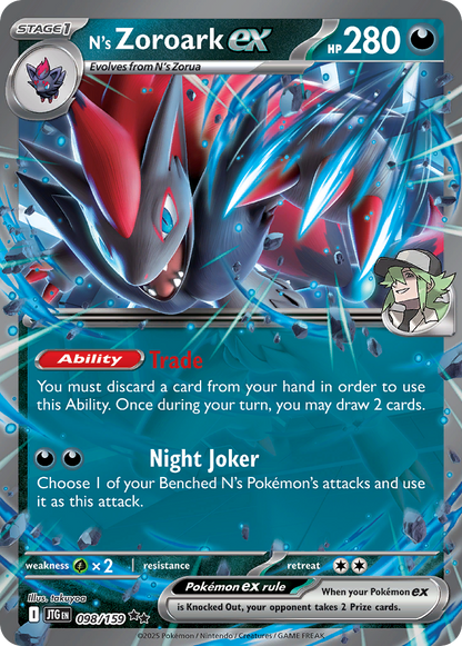 N's Zoroark ex 098/159 Double Rare Journey Together Pokemon