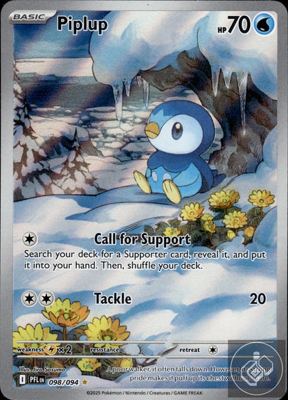 Piplup 098/094 Illustration Rare Phantasmal Flames Pokemon
