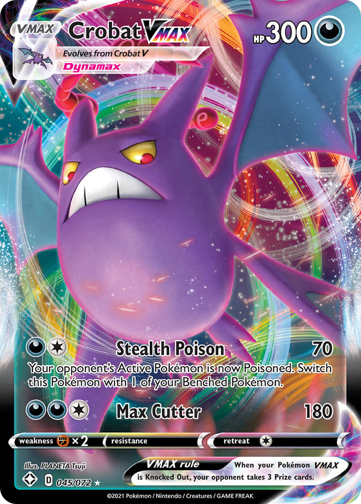 Crobat VMAX 045/072 Holo VMAX Rare Shining Fates Pokemon