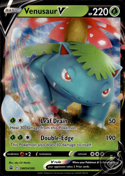 Venusaur V SWSH100 Holo Promo Sword & Shield Promo Pokemon