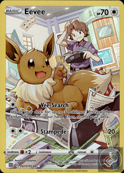 Eevee TG11/TG30 Holo Brilliant Stars Trainer Gallery Pokemon