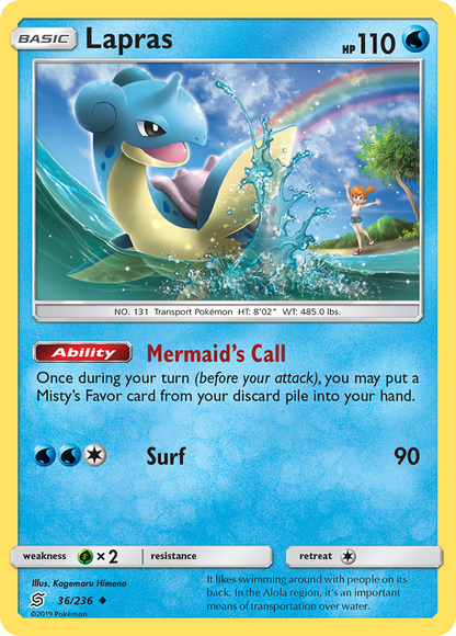 Lapras 36/236 Uncommon Unified Minds Pokemon