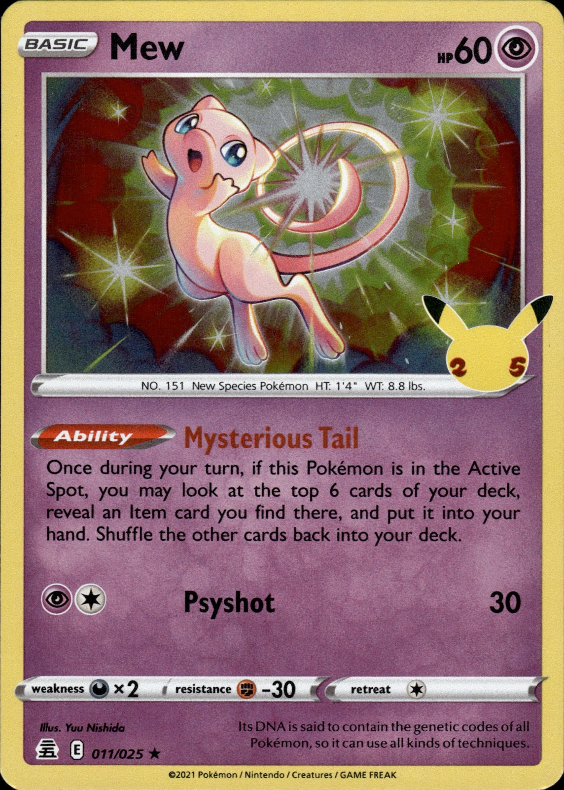 Mew 011/025 Holo Rare Celebrations Pokemon