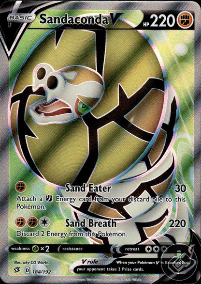 Sandaconda V 184/192 Ultra Rare Rebel Clash Pokemon