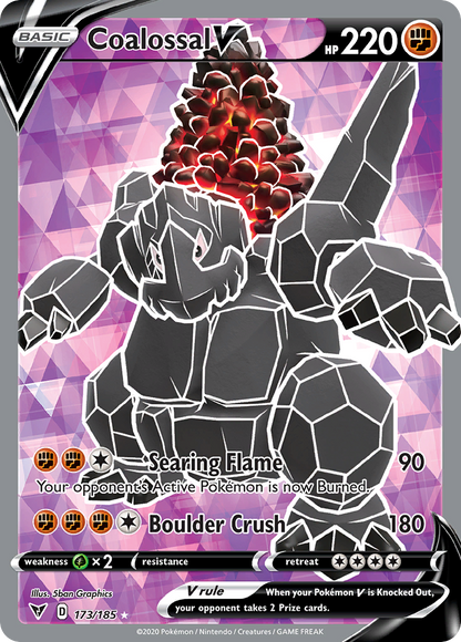 Coalossal V 173/185 Ultra Rare Vivid Voltage Pokemon