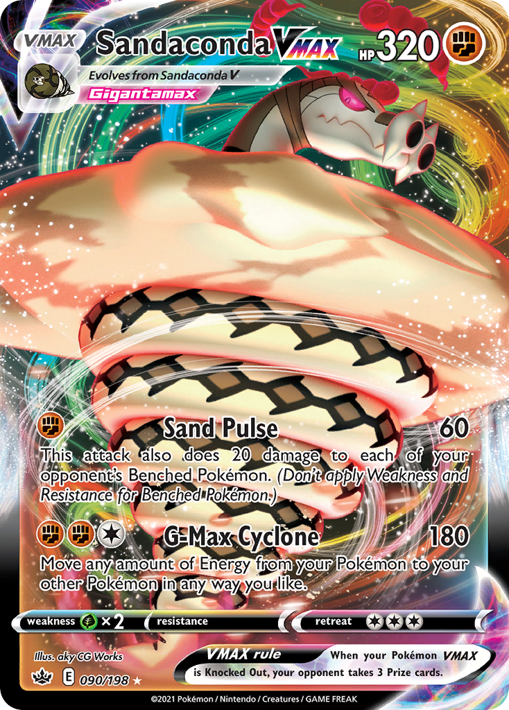 Sandaconda VMAX 090/198 Holo VMAX Rare Chilling Reign Pokemon