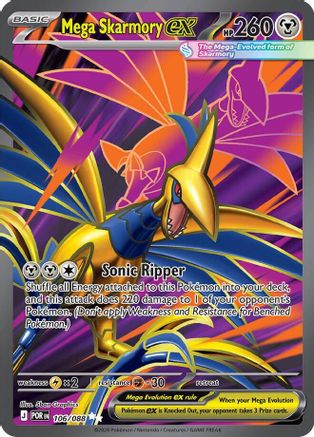 Mega Skarmory ex 106/088 Ultra Rare Perfect Order Pokemon