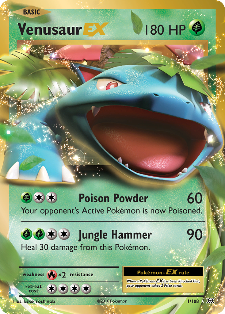 Venusaur EX 1/108 Holo EX Rare Evolutions Pokemon