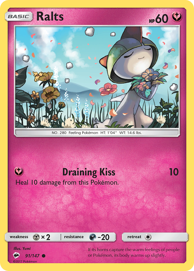 Ralts 91/147 Common Burning Shadows Pokemon