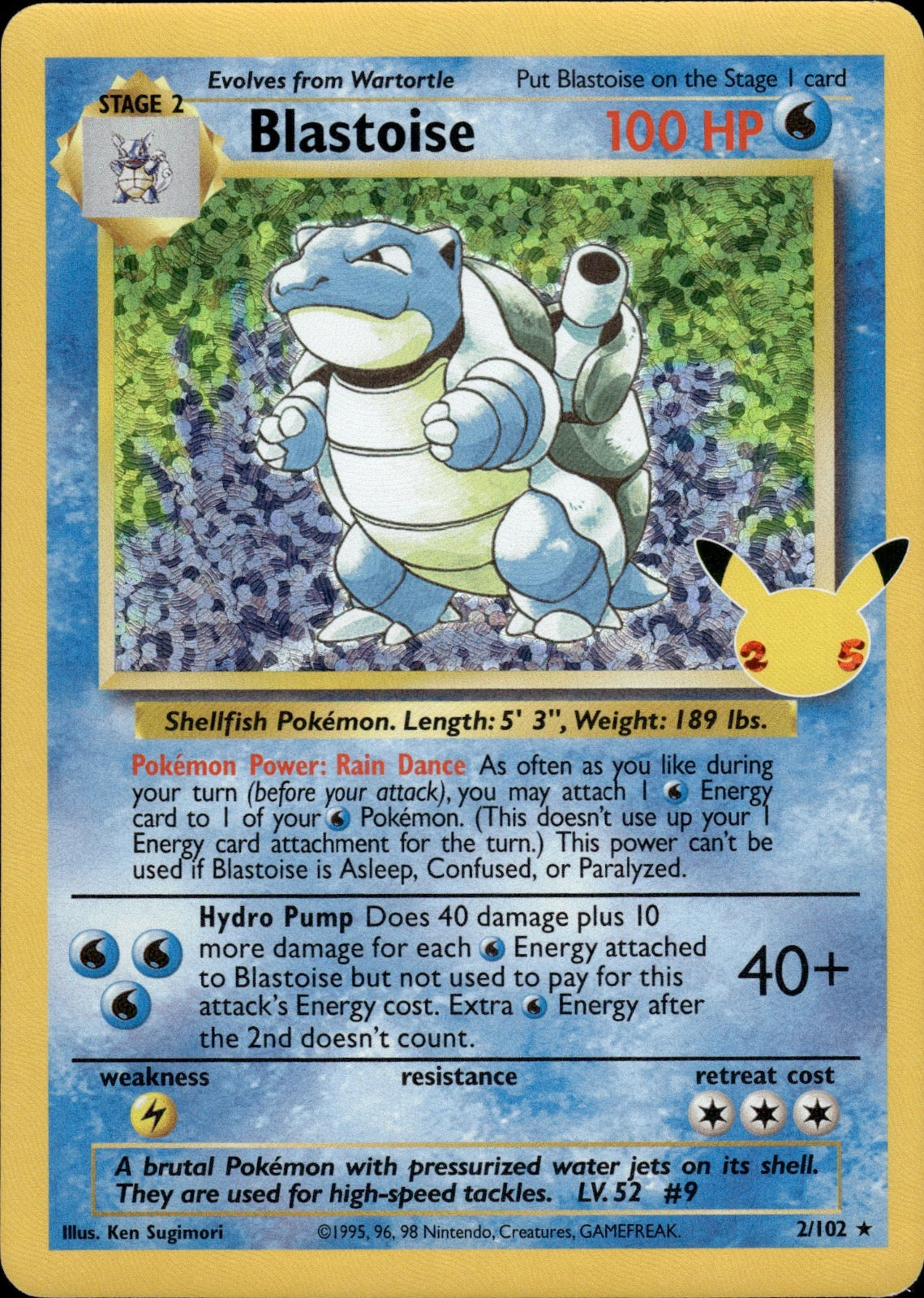 Blastoise 2/102 Classic Collection Celebrations: Classic Collection Pokemon