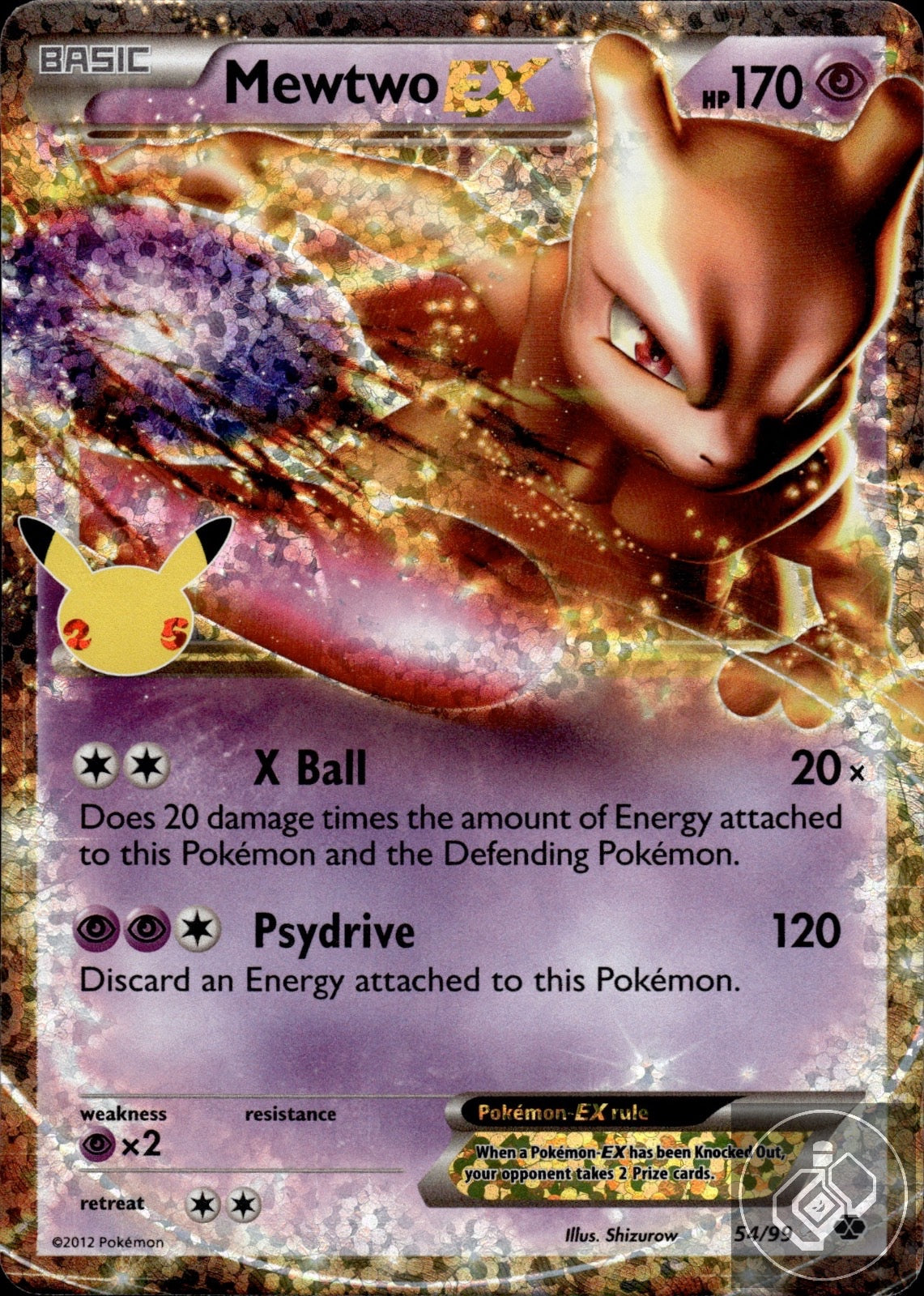 Mewtwo EX 54/99 Holo EX Rare Next Destinies Pokemon