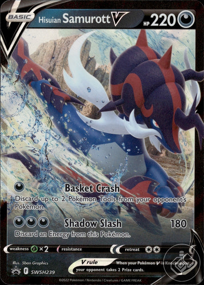 Hisuian Samurott V SWSH239 Holo Promo Sword & Shield Promo Pokemon