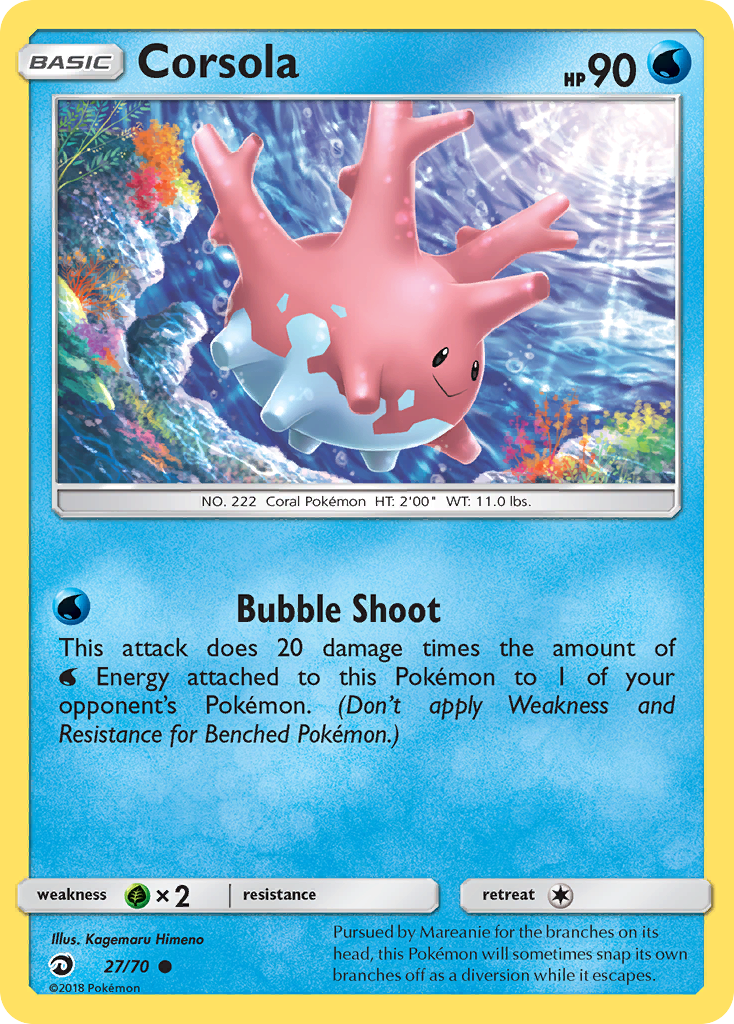 Corsola 27/70 Common Dragon Majesty Pokemon Reverse Holo