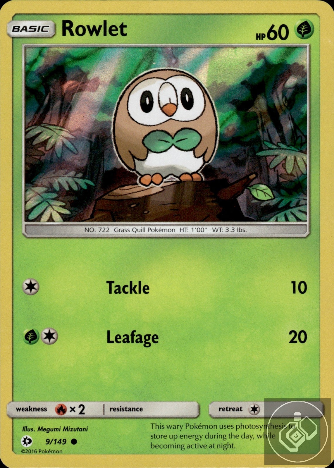 Rowlet 9/149 Common SM Base Set Pokemon