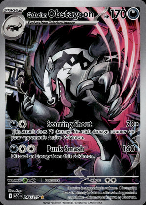 Galarian Obstagoon 245/217 Illustration Rare Ascended Heroes Pokemon