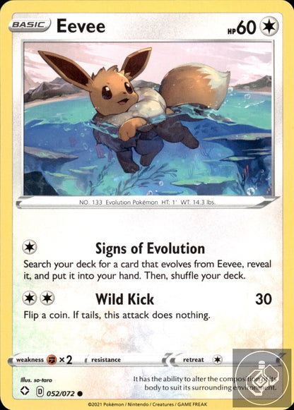 Eevee 052/072 Common Shining Fates Pokemon