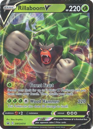Rillaboom V SWSH014 Holo Promo Sword & Shield Promo Pokemon