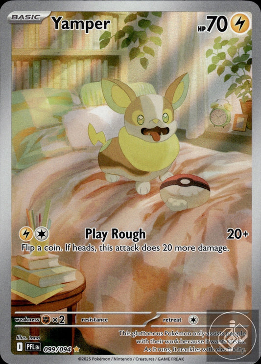 Yamper 099/094 Illustration Rare Phantasmal Flames Pokemon