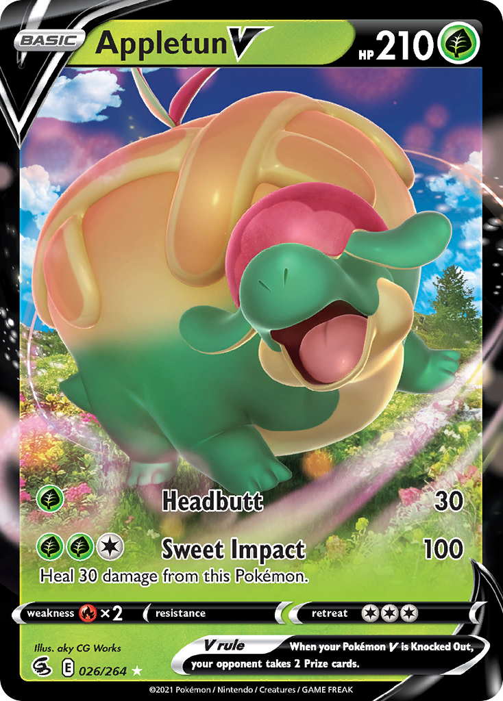 Appletun V 026/264 Holo V Rare Fusion Strike Pokemon
