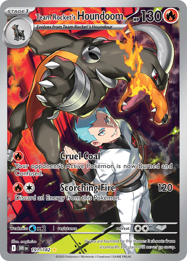 Team Rocket's Houndoom 191/182 Illustration Rare Destined Rivals Pokemon