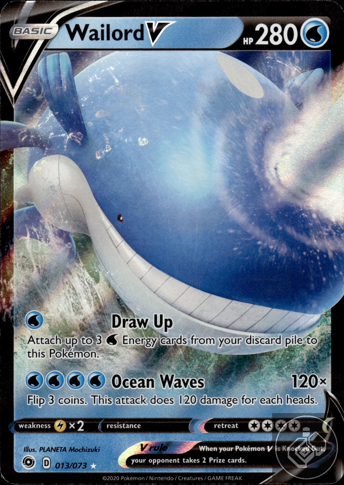 Wailord V 013/073 Holo V Rare Champion's Path Pokemon