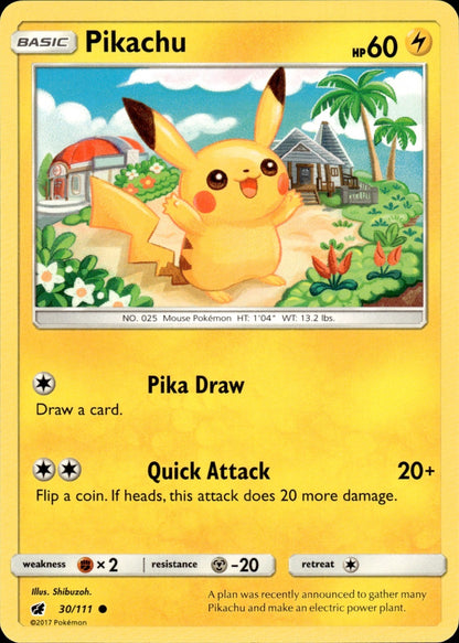 Pikachu 30/111 Common Crimson Invasion Pokemon