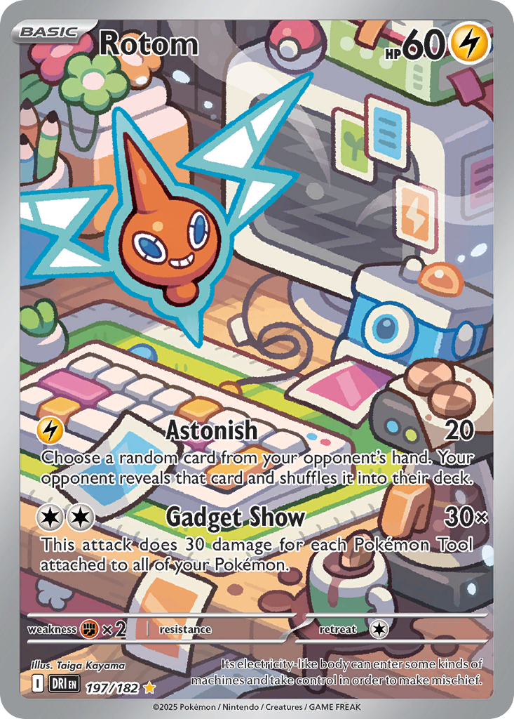 Rotom 197/182 Illustration Rare Destined Rivals Pokemon Holo