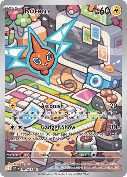 Rotom 197/182 Illustration Rare Destined Rivals Pokemon Holo