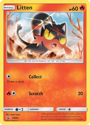 Litten - SM08 Holo Promo Sun & Moon Promo Pokemon