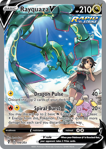 Rayquaza V 194/203 Ultra Rare Evolving Skies Pokemon