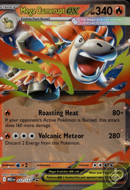 Mega Camerupt ex 022/132 Holo Double Rare Prize Pack Series Cards Pokemon
