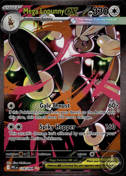 Mega Lopunny ex 128/094 Special Illustration Rare Phantasmal Flames Pokemon