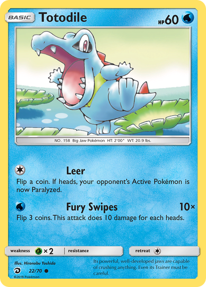 Totodile 22/70 Common Dragon Majesty Pokemon Reverse Holo