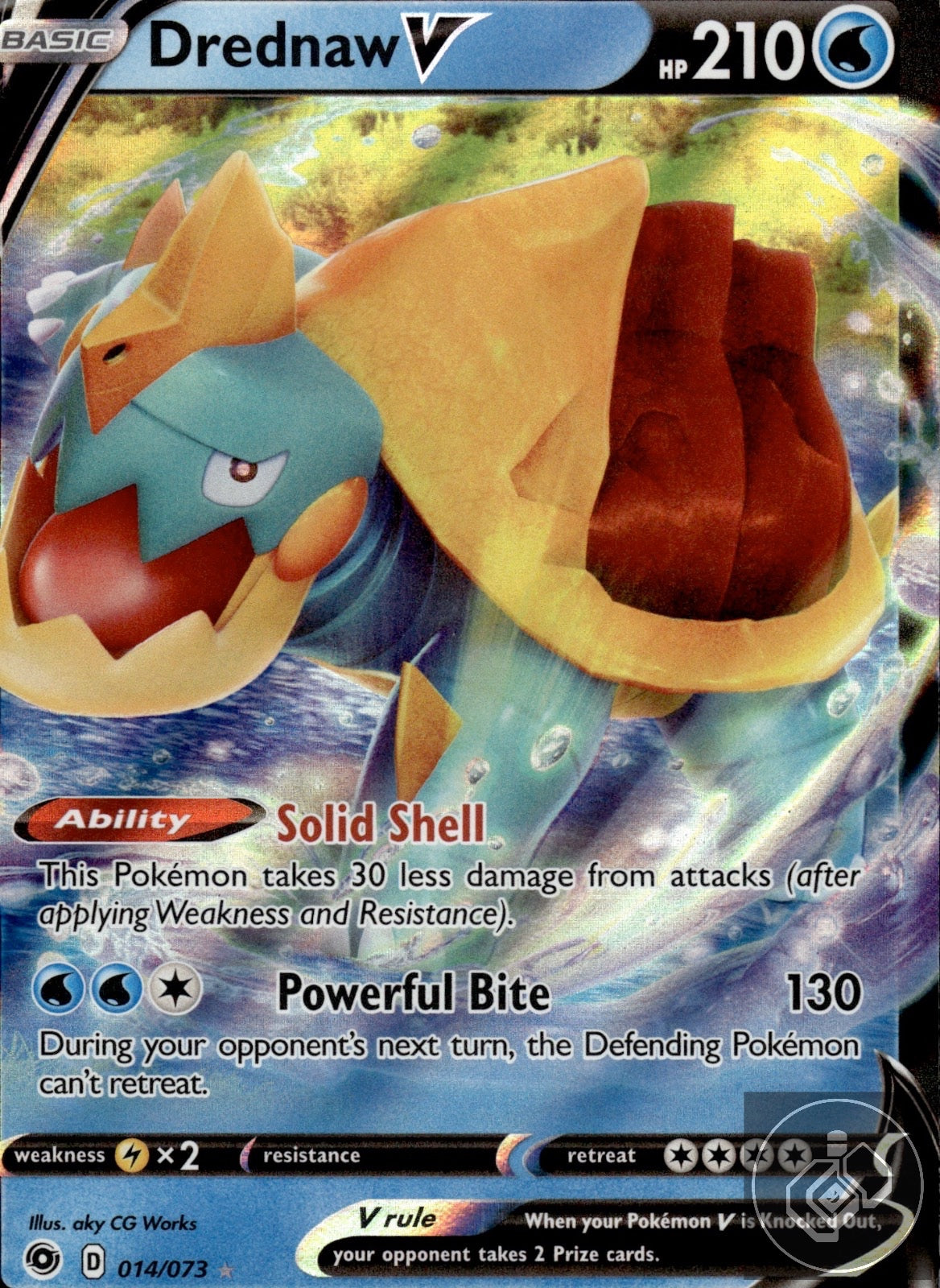 Drednaw V 014/073 Holo V Rare Champion's Path Pokemon