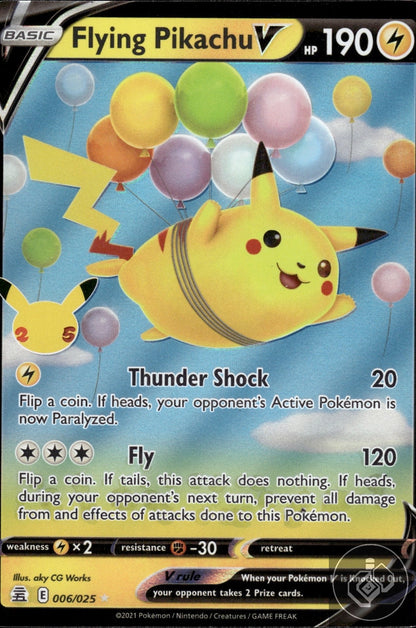 Flying Pikachu V 006/025 Holo V Rare Celebrations Pokemon