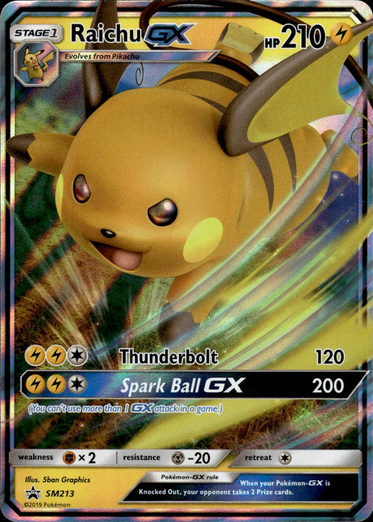 Raichu GX - SM213 Holo Promo Sun & Moon Promo Pokemon