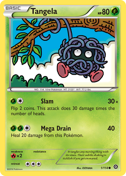 Tangela 1/114 Common Steam Siege Pokemon