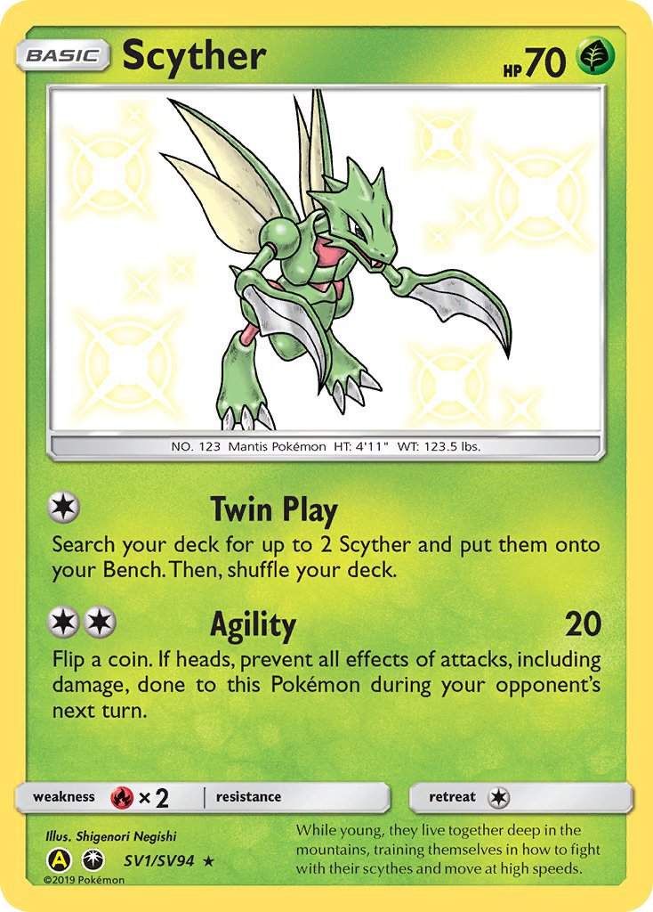 Scyther SV1/SV94 Shiny Rare Hidden Fates Shiny Vault Pokemon
