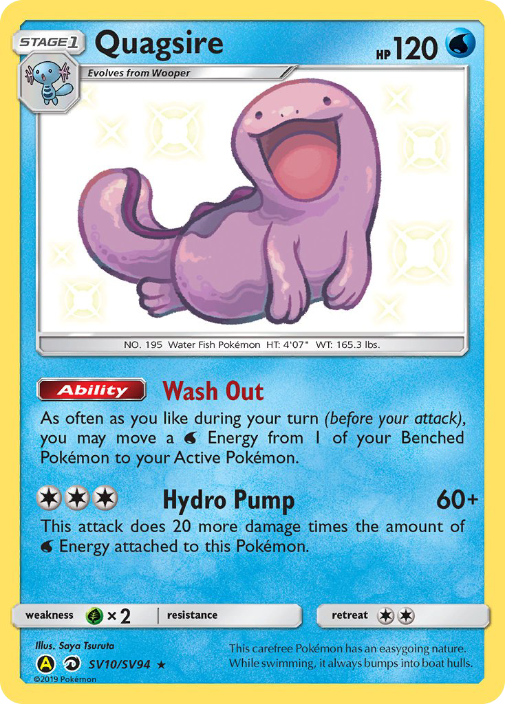 Quagsire SV10/SV94 Shiny Rare Hidden Fates Shiny Vault Pokemon Holo