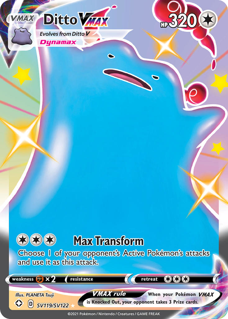 Ditto VMAX SV119/SV122 Holo VMAX Rare Shining Fates Shiny Vault Pokemon Holo