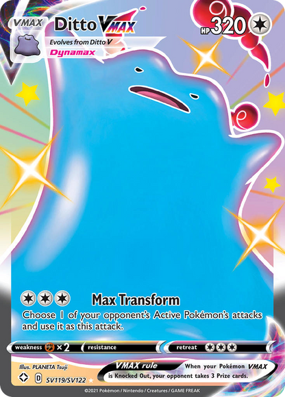 Ditto VMAX SV119/SV122 Holo VMAX Rare Shining Fates Shiny Vault Pokemon Holo