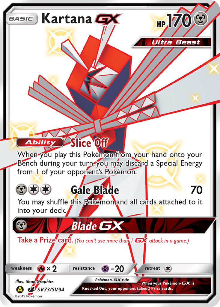 Kartana GX SV73/SV94 Shiny GX Rare Hidden Fates Shiny Vault Pokemon