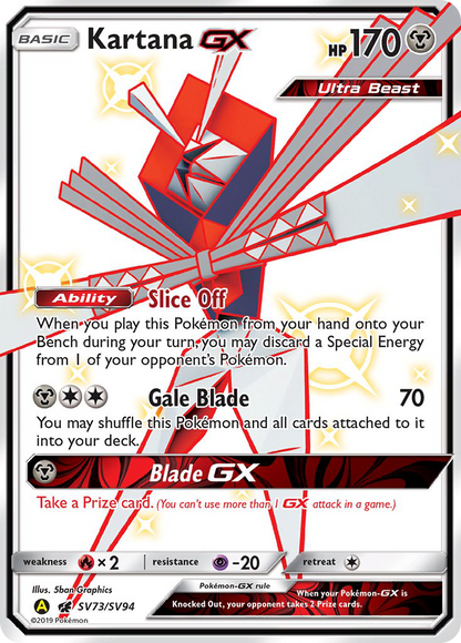 Kartana GX SV73/SV94 Shiny GX Rare Hidden Fates Shiny Vault Pokemon