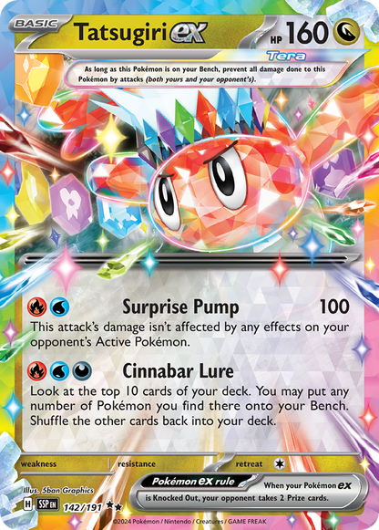 Tatsugiri ex 142/191 Double Rare Surging Sparks Pokemon