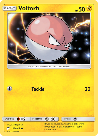 Voltorb 38/181 Common Team Up Pokemon Reverse Holo