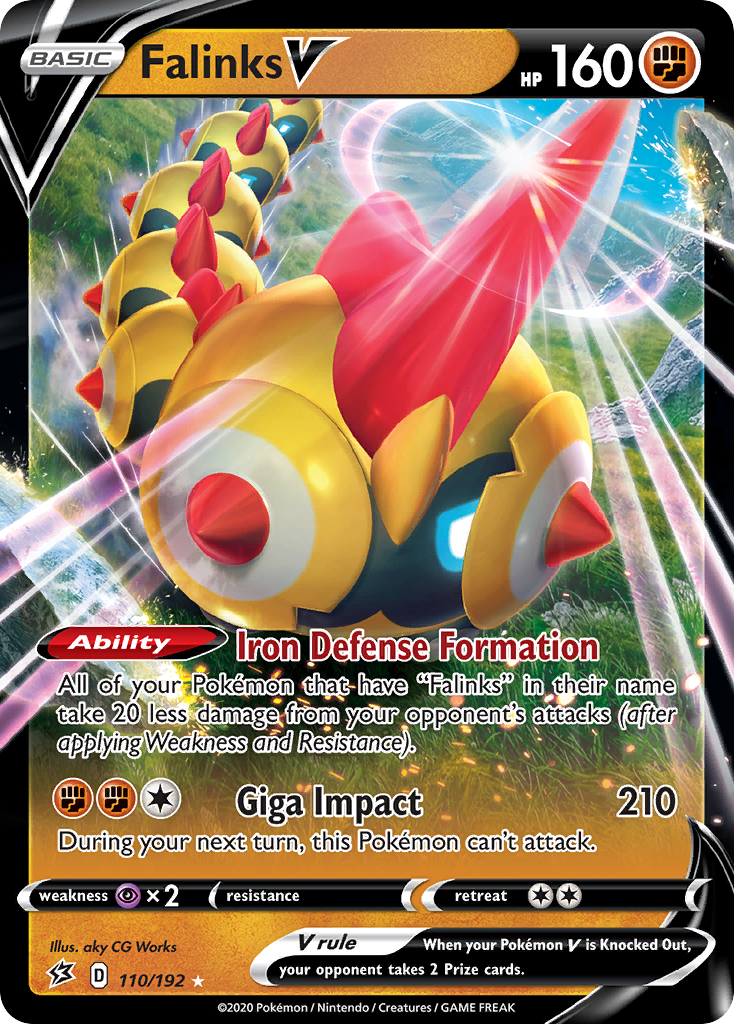 Falinks V 110/192 Holo V Rare Rebel Clash Pokemon