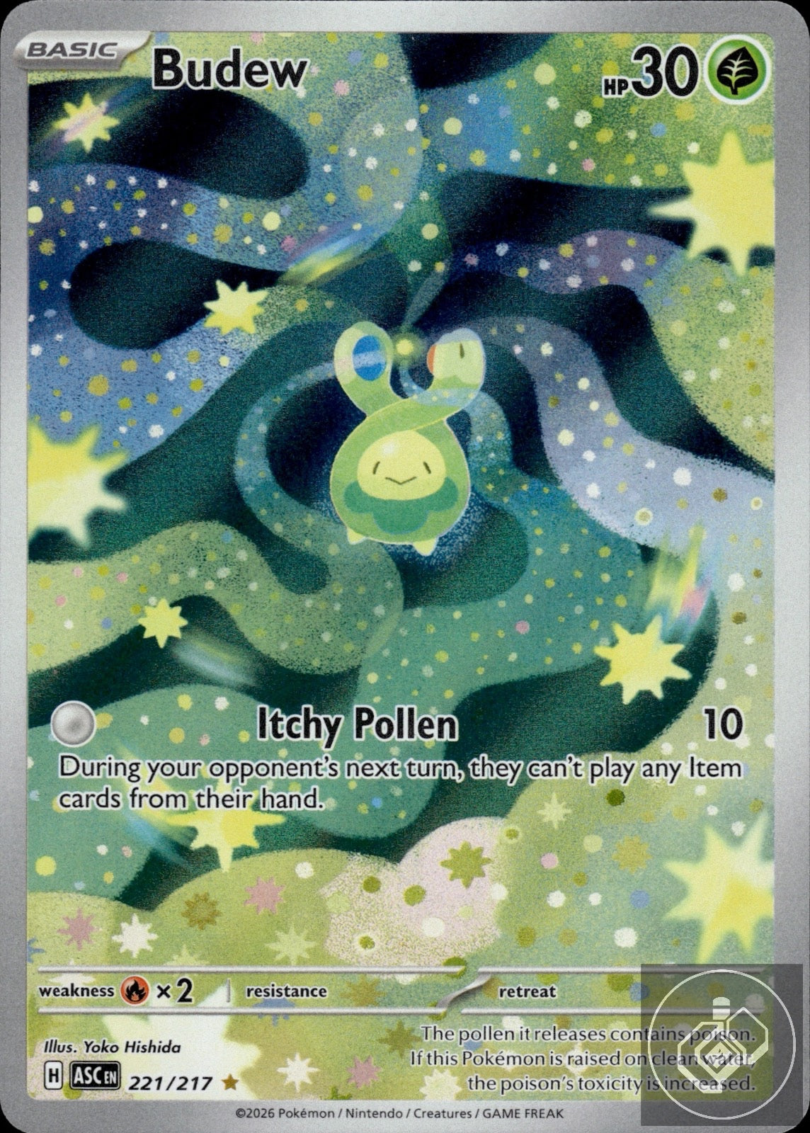 Budew 221/217 Illustration Rare Ascended Heroes Pokemon