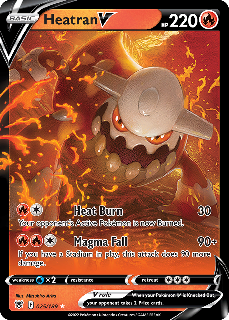 Heatran V 025/189 Holo V Rare Astral Radiance Pokemon
